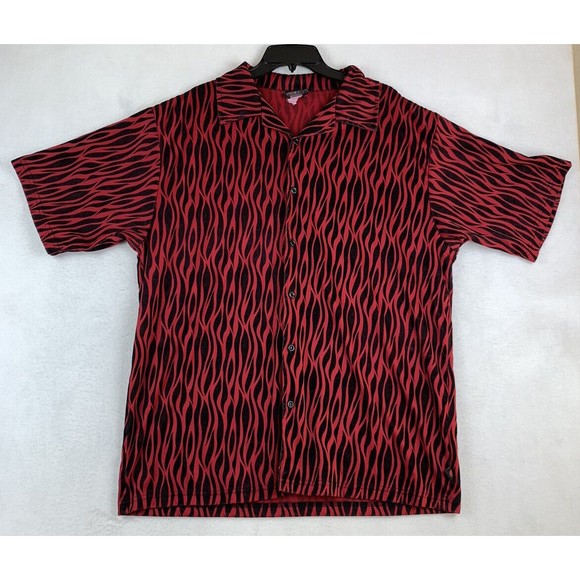 Vintage Epidemic Shirt Mens XL Black Red Flames Velvet Y2K Style 90s Made in USA - Picture 1 of 9